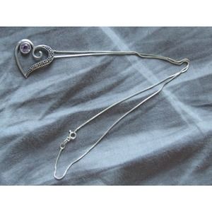 Sterling Necklace w Sterling Heart Pendant